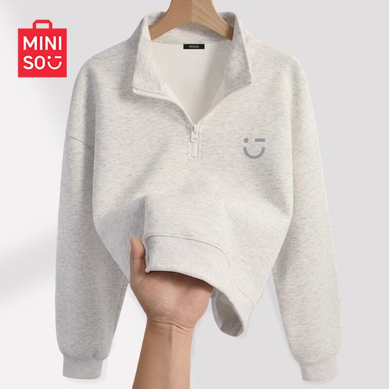 MINISO Women s Half-Zip Short Sweatshirt