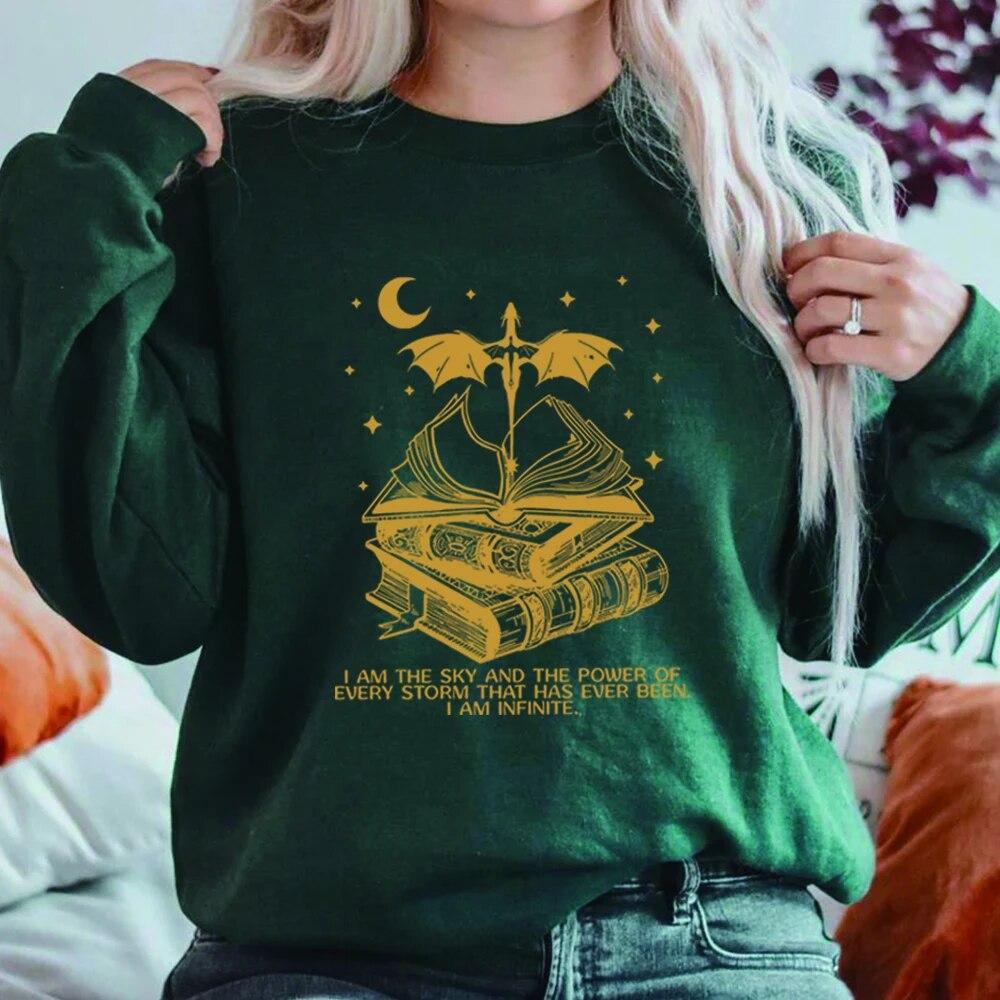 Unisex HoodieVintage Basgiath War College Sweatshirt I Am The Sky Hoodie Fourth Wing Shit Dragon Rider Tee Unisex Casual Hoodies Sweatshirts