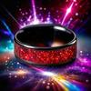 8MM Fashion Red Men's Rings Unique Black Stainless Steel Rings for Women Engagement Wedding Band Jewelry Gift Party Accessories