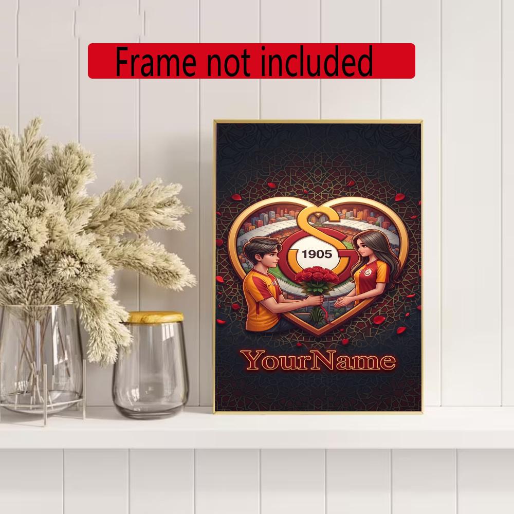 Galatasaray Customize Text Diamond Painting Round Diamond Mosaic Suitable For Beginners Diamond Painting Rhinestones Gift Frameless