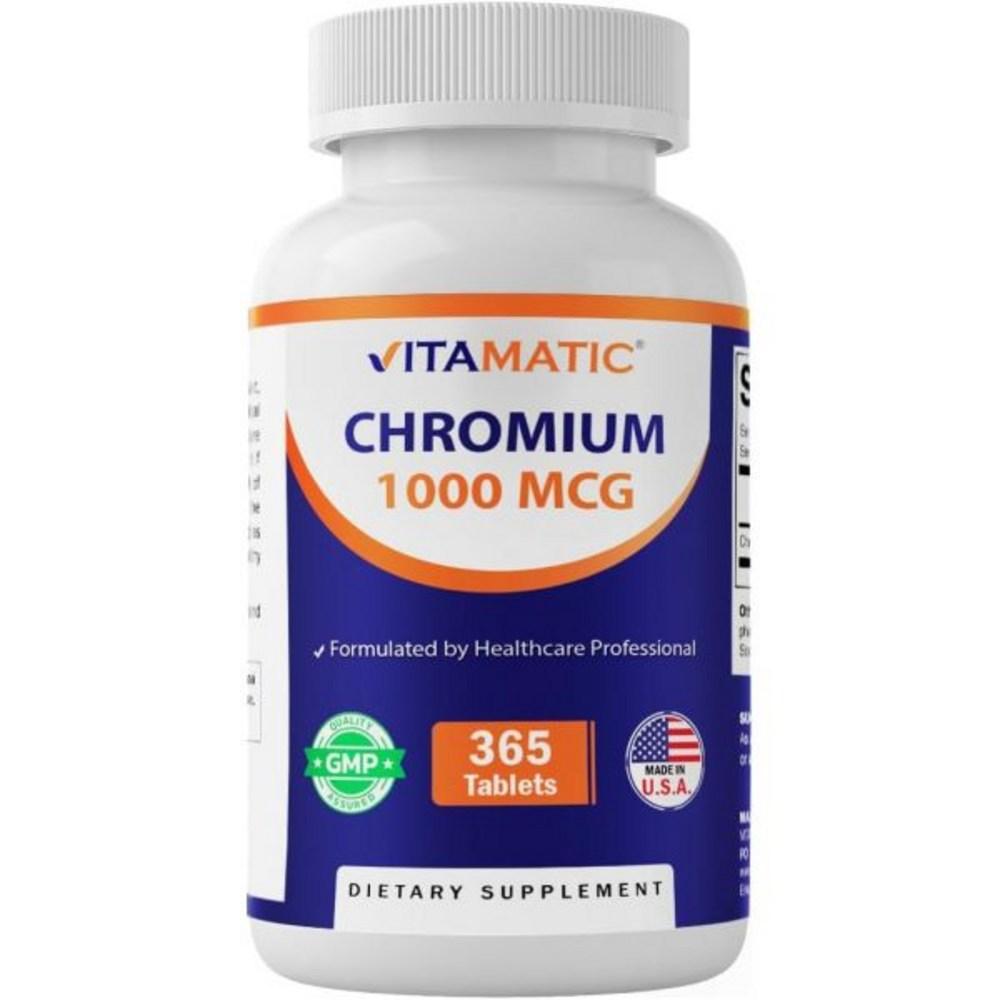 Vitamic Chromium 1000 Micrograms 365 Tablets High Picolinate Non-GMO Gluten Free