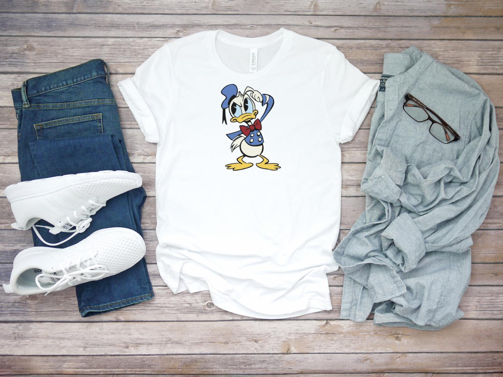 Surprised Donald Duck Short Sleeve White Men T-shirt K830 S