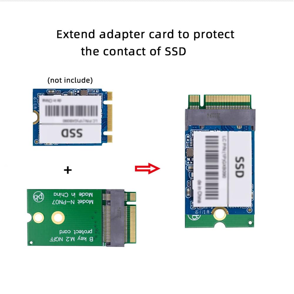 Xiwai Extension Adapter for Wireless Card NGFF E Key A E Key 22x30mm To 22x42mm SSD Extender Male Female +