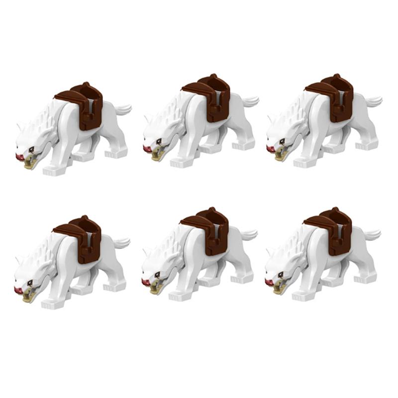 Medieval Military Building Blocks Cavalry Army Horse Animal Elephant Camel Wolf Crocodile Brick Toy Accessories S003