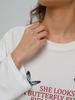 100% cotton t-shirt autumn American fashion personality fun butterfly literary print top