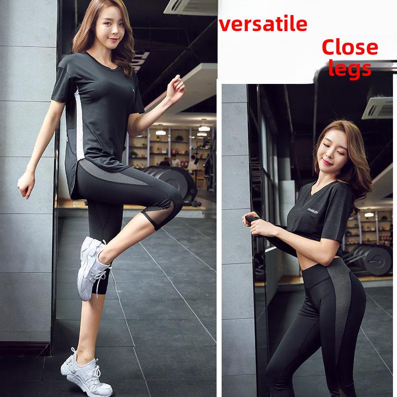 Women's High-Waist Quick-Dry Yoga Pants with Mesh for Running and Fitness