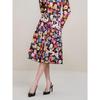 JUZUI Women's Floral Print Lyocell Blend A-Line Skirt