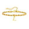 Vnox Braccialetti con Lettere A-Z per Uomo, Braccialetto a Catena Intrecciata in Acciaio Inossidabile Placcato Oro, Classico Braccialetto con Nome Regalo per Lui