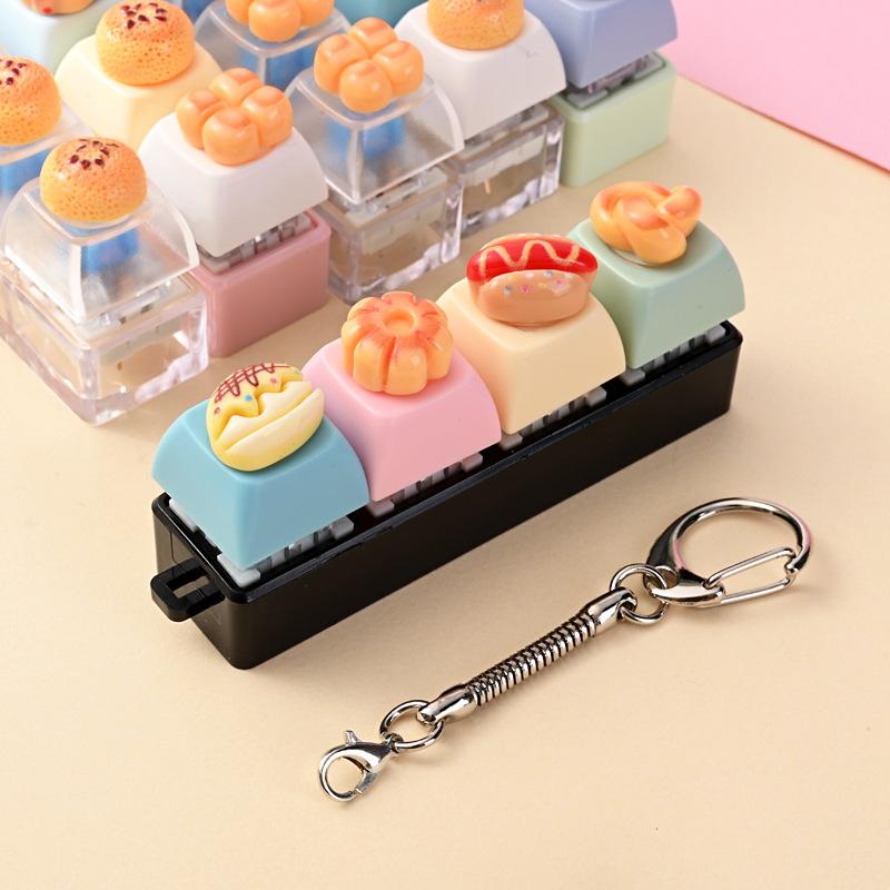 Bread Style  Keychain 1PC Creative Stress Relief Toy Cute Bag Accessory for Student Daily Use