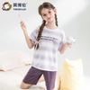 Yingbolun Summer Girls' Cotton Short Sleeved Shorts Set Girls' Home Clothes Girls' Big Girls' Pajamas