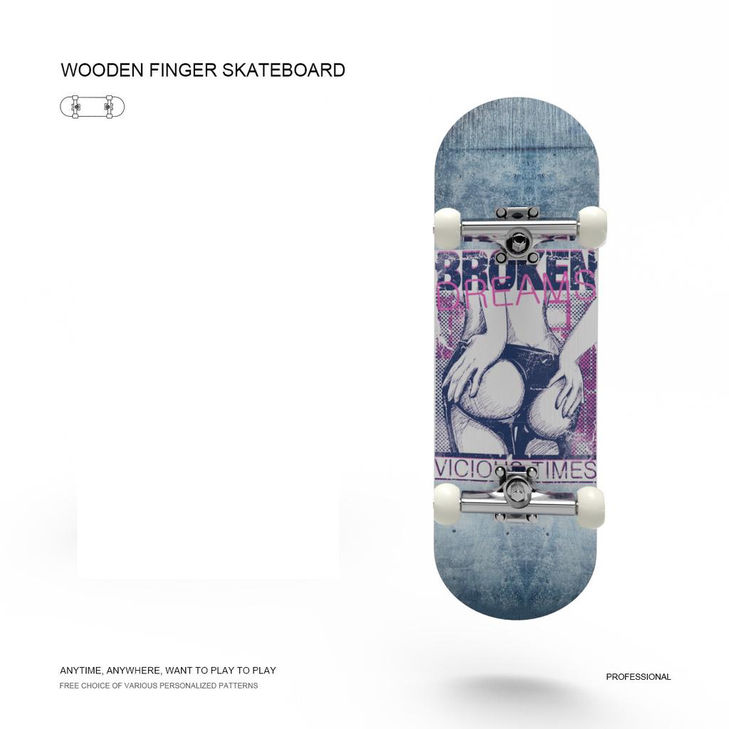 Hračky na hmatník Five Layer Maple Professional Mini Skateboard Fingerboardy Vzdělávací párty dárek pro děti Chlapci Dívka