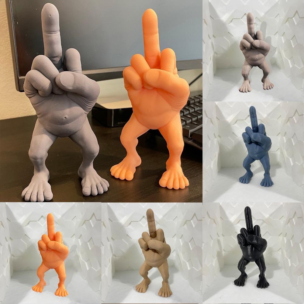 Prank Middle Finger Figure Crafts Middle Finger Statue Finger Resin Ornament Landscape Garden Pot