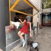 Retro Spicy Girl Red Pleated Spaghetti Strap A-Line Mini Dress - Women's Summer Vacation Slimming Waist Style