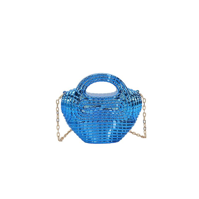 

PVC Solid Color Hasp CHAINS Crossbody Bags Affordable Luxury Design Sense Niche Women s Handbags 2026 High Quality Bags синий