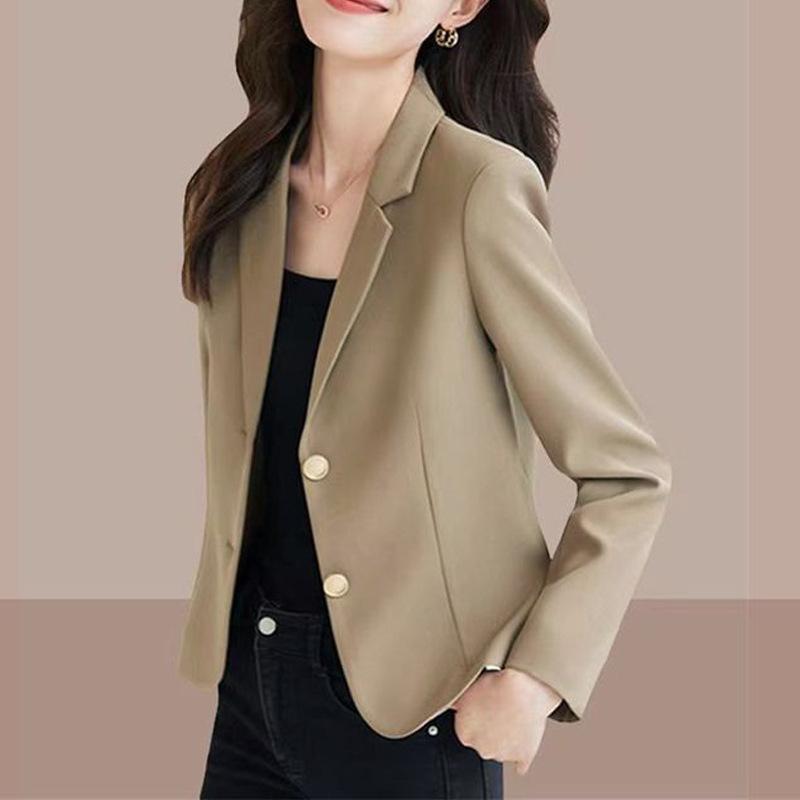 Frühling Herbst Elegant Mode Einfarbig Cardigan Anzug Damen Temperament Blazer Weibliche Oberbekleidung Mantel Oberteil