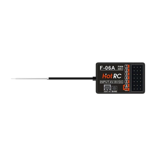HOTRC CT-6A 6-Channel Radio Transmitter and Propo Set for RC Boats, RC Cars, and Tanks, LCD Display, 300M Long-Range Control, One-Handed Operation