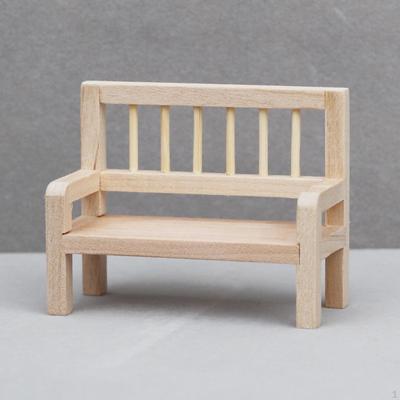 1/12 Scale Dollhouse Park Bench Miniature Wooden Chair Accessories for Scene,