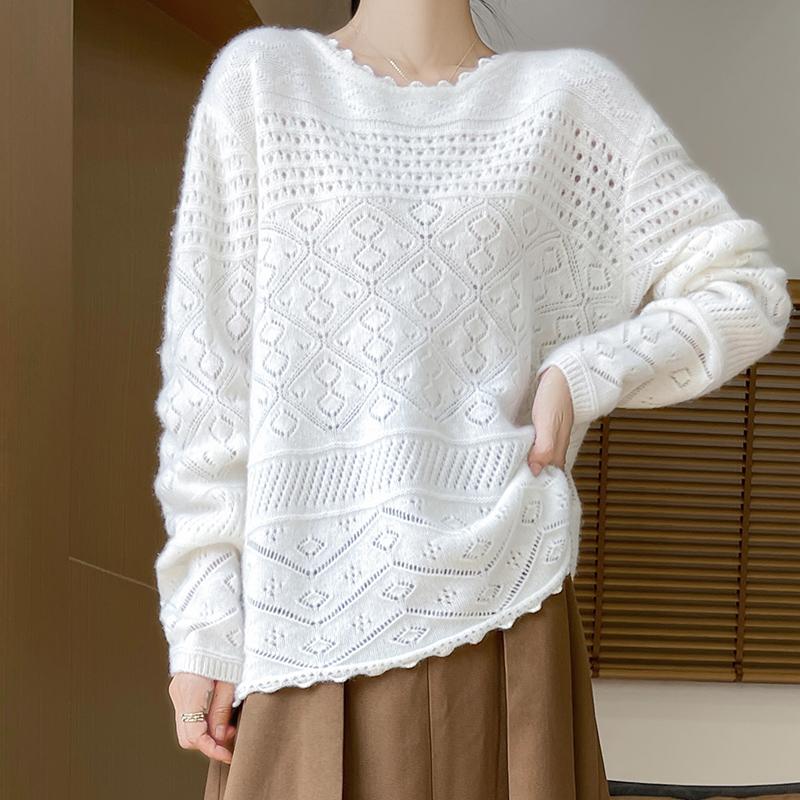 Women's Cashmere Sweater Qinghe Cashmere 30% Cashmere 70% Wool Autumn and Winter Cashmere Pullover Hand-woven Soft and Warm