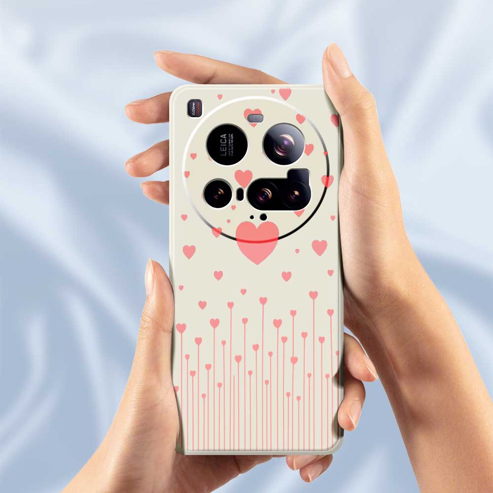 For Xiaomi 15 Ultra Case Pink Love Pattern Printing Straight Edge TPU Phone Back Cover