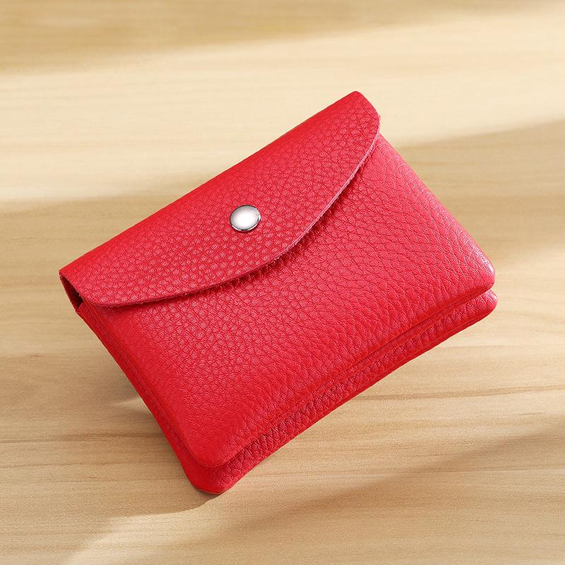 Genuine Leather Double Layer Coin Purse & ID Card Holder with Zipper