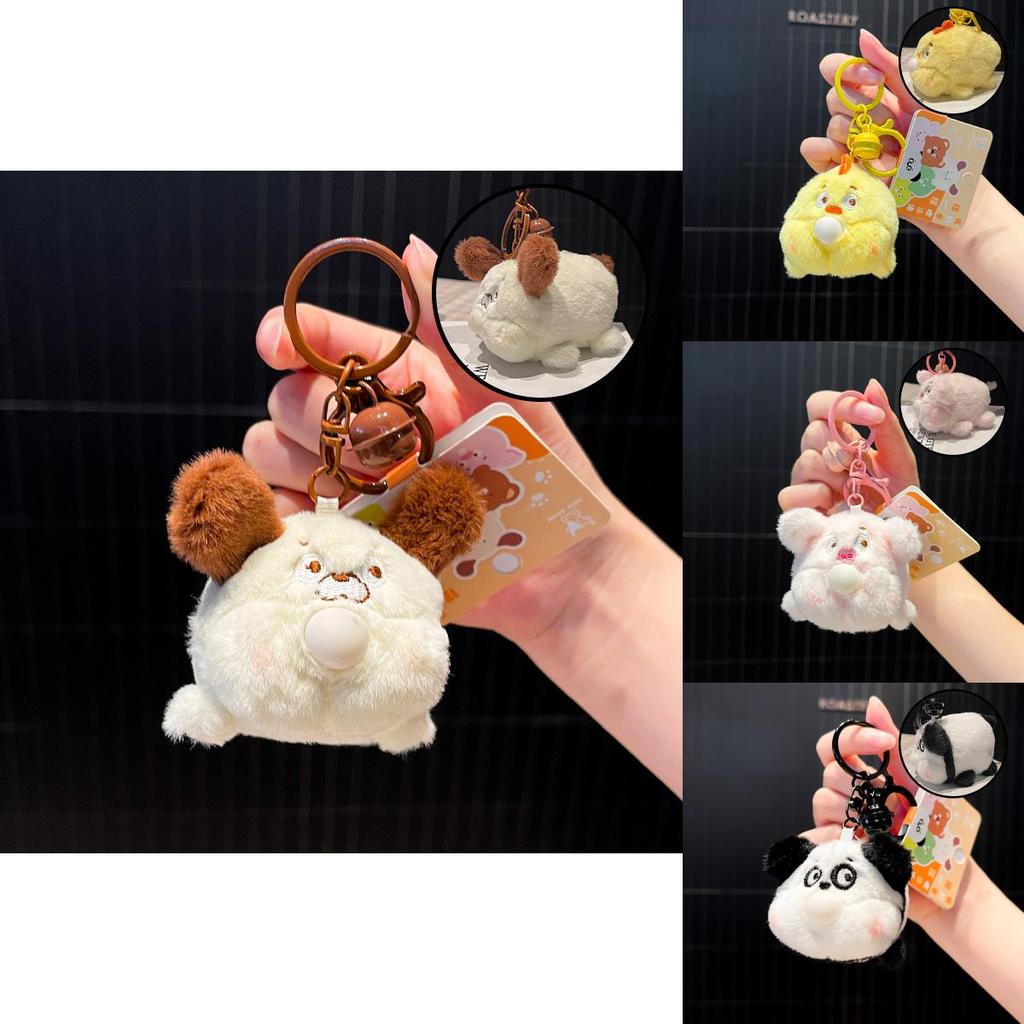 Cute And Cuddly Bubbling Animal Plush Keychain Unique Cartoon Style Hanging Ornament
