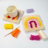 Latch Hook Kits with Printed Canvas 6X6 Inch Handmade Arts Coaster Festival Gift