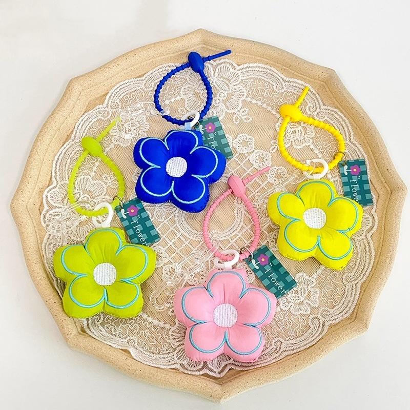 Fashion Stuffed Pendant Bag Charm Flower Ornament Cute Lanyard Car Headset Case Decoration Gift Bag Charm