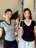 Plus Size Summer Lace Short Sleeve Slimming T-shirt