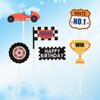 12pcs Trophy Cupcake Toppers Racing Car Checkered Flag Cake Decoration Party Supplies Paper Picks Kitchen Bar Tools Decor