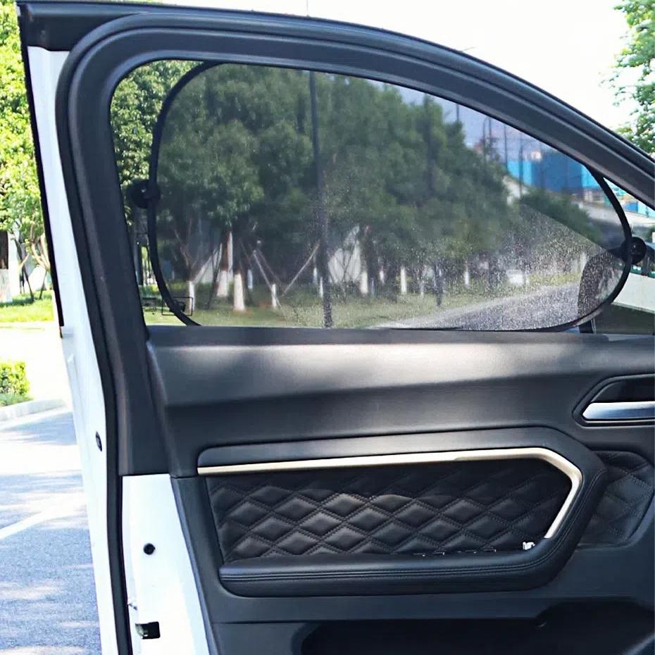 GISAEV Car Sun Shade UV Protection - Front/Rear Window Mesh Curtain with Suction Cups, Summer Sunshade Visor for Side Windows