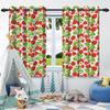 2Pcs Fruit Strawberry Window Curtain Children's Bedroom Blackout Thermal Insulated Room Darkening Noise Reduction Grommet Drapes