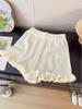 Autumn-Winter 2025 Women's Solid Knit Ruffle Edge High Waist Slimming A-Line Shorts