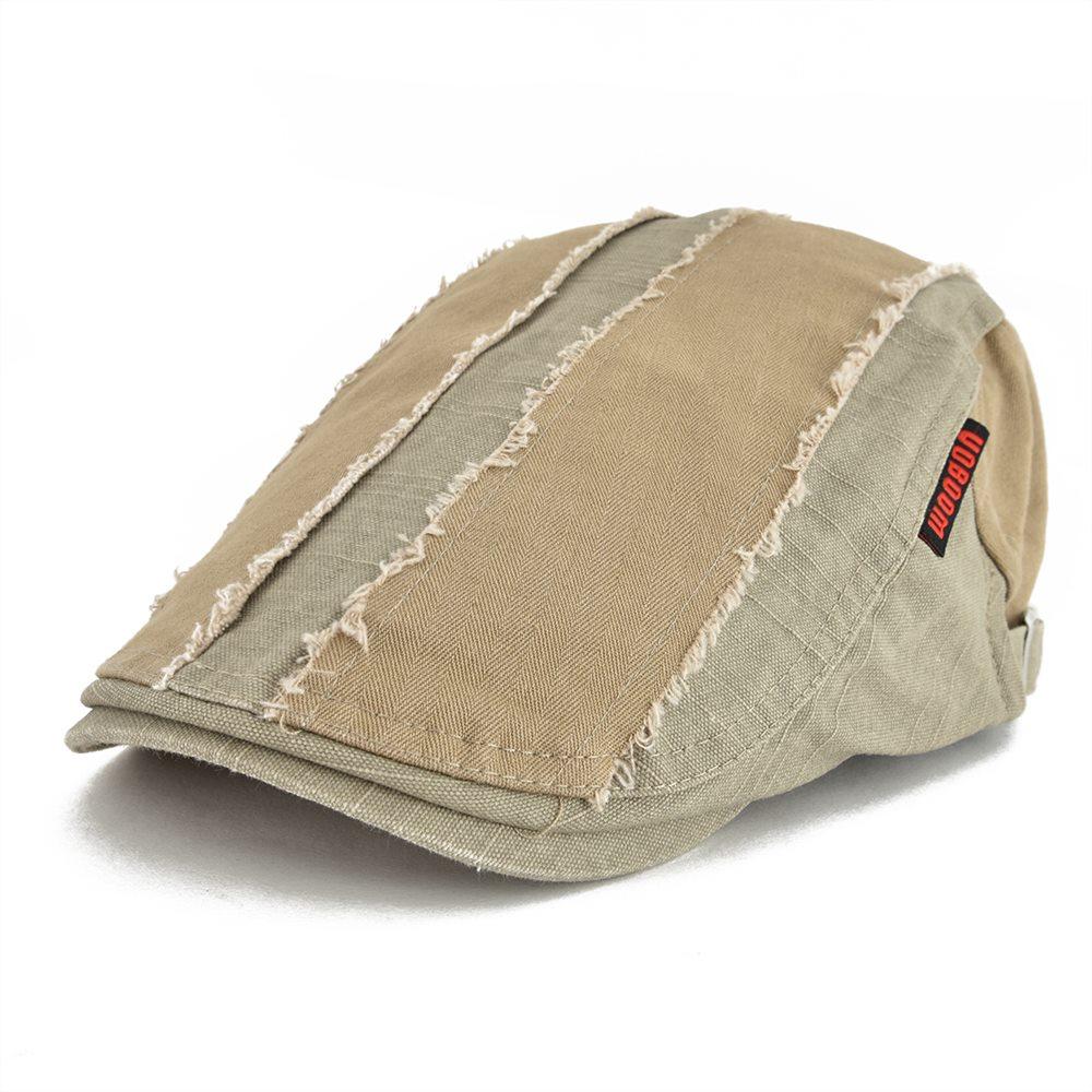 Voboom Verweerde Katoenen Platte Pet Mannen Golf Nieuwsjongen Petten Retro Bakkerspet Mannen Gatsby Chauffeur Taxichauffeurs Baret Verstelbaar 57-60cm kaki