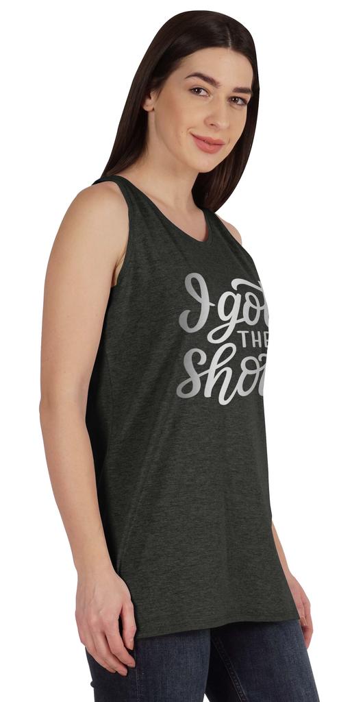 Inkmeso I Got The Shot Funny Pro-Vaccine Sleeveless Tank Top T-shirt For