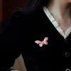 Elegant Retro Gradient Pink-Purple Butterfly Brooch: Enamel Painted, Gold-Plated Copper with Zircon.