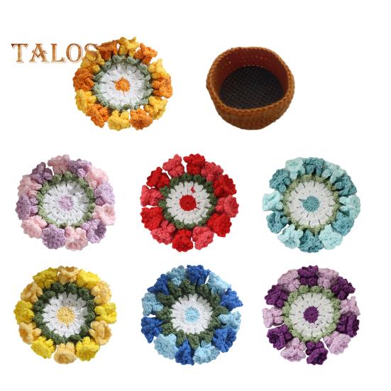 Blomväv Underlägg Halkskydd Mugghållare Bordstabletter Dekorativ Virkad Liljekonvalj Dryckesunderlägg Återanvändbar Bordsmatta Kökstillbehör