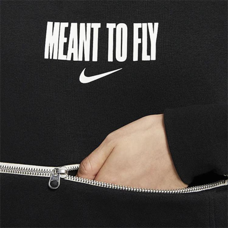 Nike Casual Sport Print Basketball Hoodie Sweatshirt Women Tops Black CZ6601-010