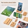Bamboo Phone & Tablet Holder with Amplifier - Customizable Logo