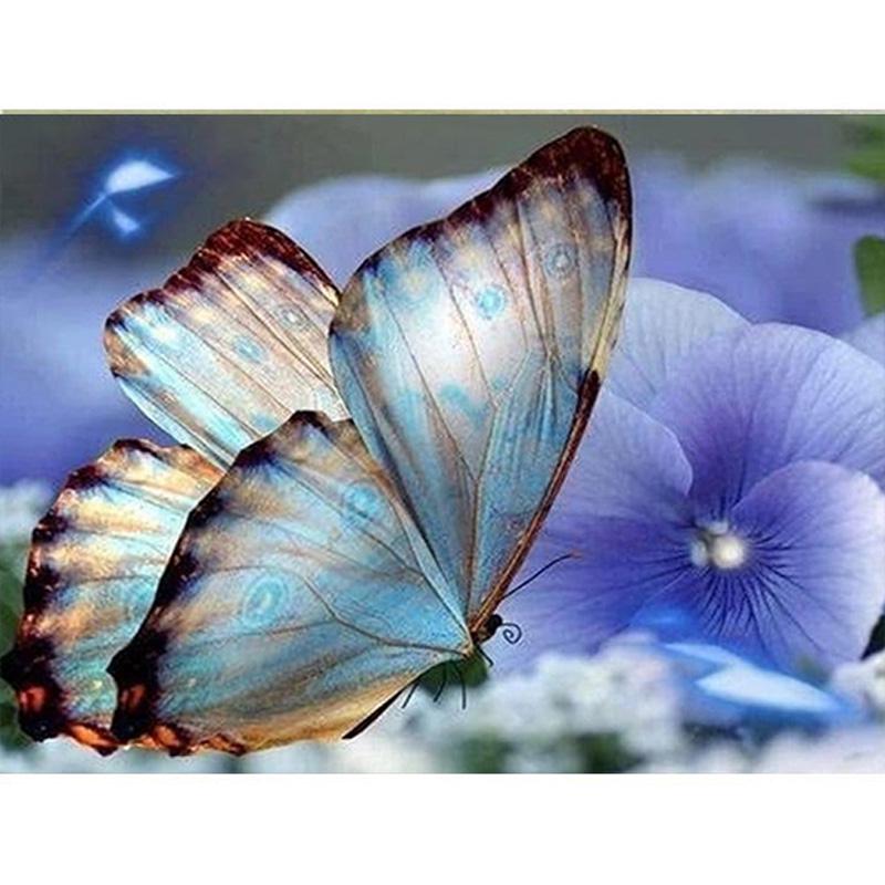 

Huacan Алмазная картина Бабочка Diy Алмазная вышивка Мозаика Горный хрусталь Наборы ручной работы 25*25cm half drill