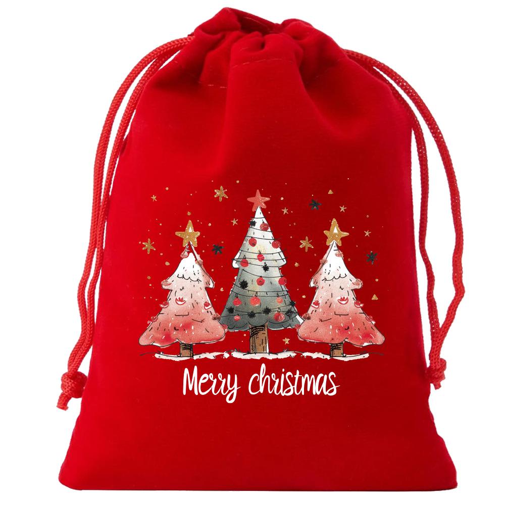 8pcs Christmas Velvet Bags Drawstring Bags Gift Bags Christmas Candy Bags Drawstring Drawstring Bags