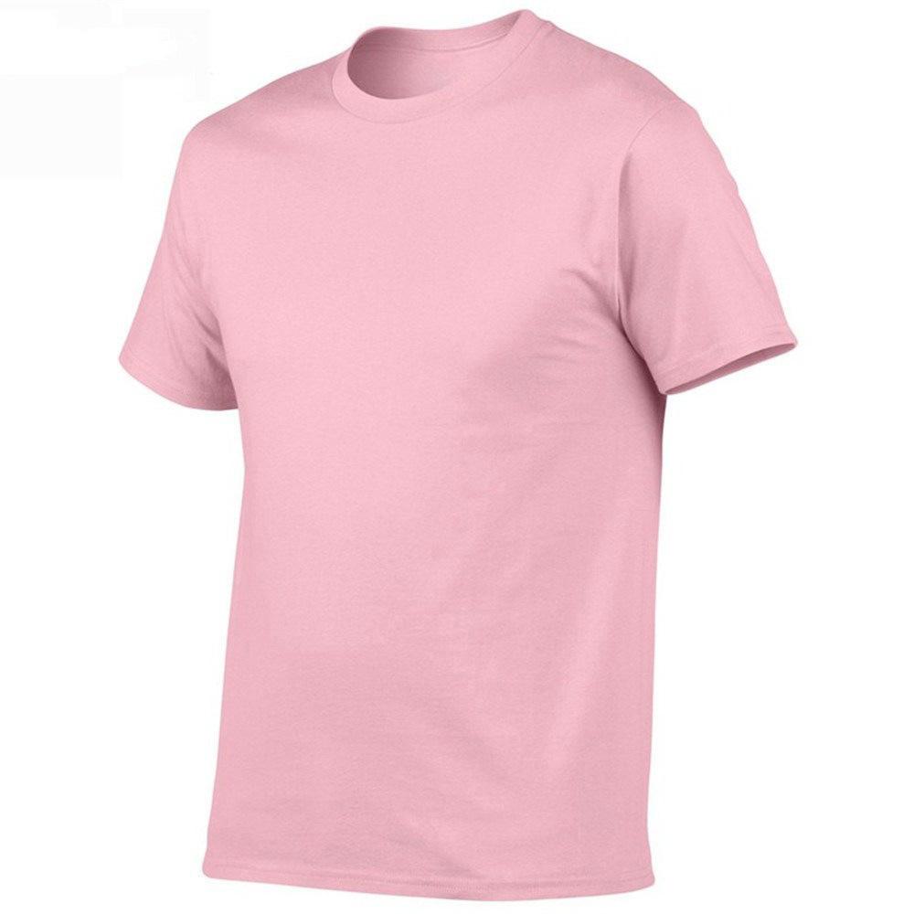 Short Sleeve T-shirt for Men Loose Fit Pure Color Black White Simple Summer T-shirt Round Neck Top
