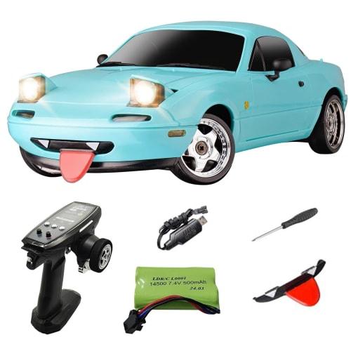 

LDR/C 1/18 Scale LD1804 MX5 RWD Drift Radio Control Car, Rear-Wheel Drive, 2.4GHz Proportional Control, Technical Standards Approved, Retractable Head