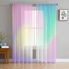 Candy Rainbow Stripes Sheer Voile Curtains for Living Room Printed Tulle Window Curtain Luxury Home Balcony Decor Drapes