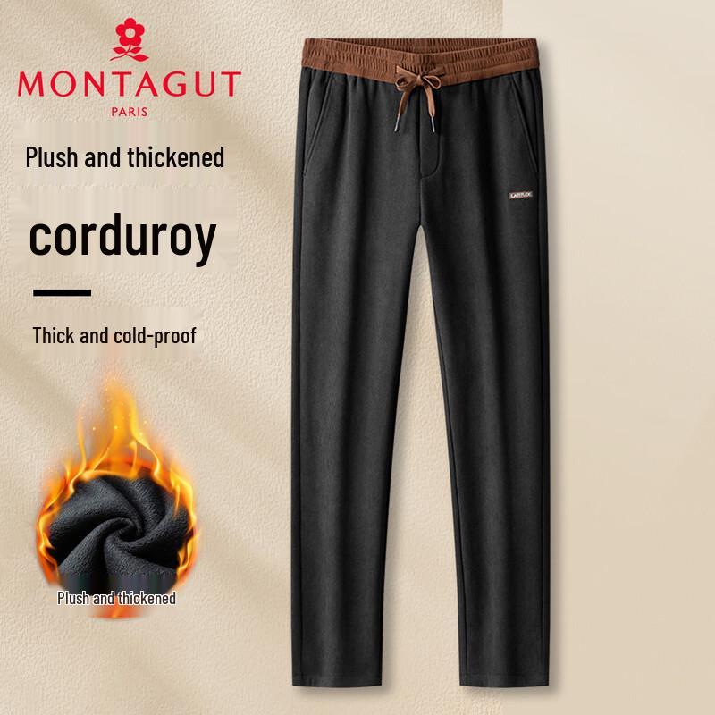 

Montagut Men s Warm Corduroy Fleece-Lined Straight-Leg Casual Pants M