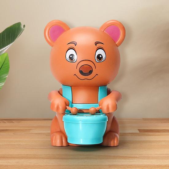 Cartoon Aufziehspielzeug Keine Batterie erforderlich Interessanter Bär Schweinchen Panda Frosch Trommelspielzeug Unterhaltung Füllstoff Aufzieh-Trommel Jungen Mädchen