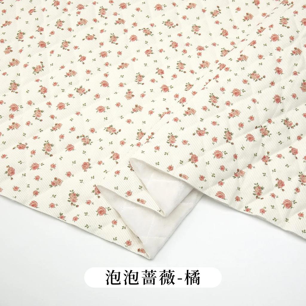 0.5m/1m/2m Thicken Small Bear Printed Corduroy Quilted Cotton Fabric for Sewing Jackets Handmade DIY Children's Clothing Fabric
