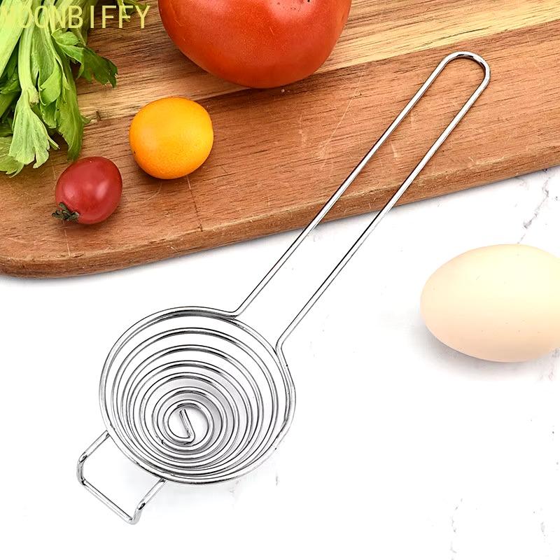 Portable Spiral 304 Stainless Steel Egg White Separator Wire Extension Handle Protein Egg White Egg Yolk Separator Hot Pot Fence