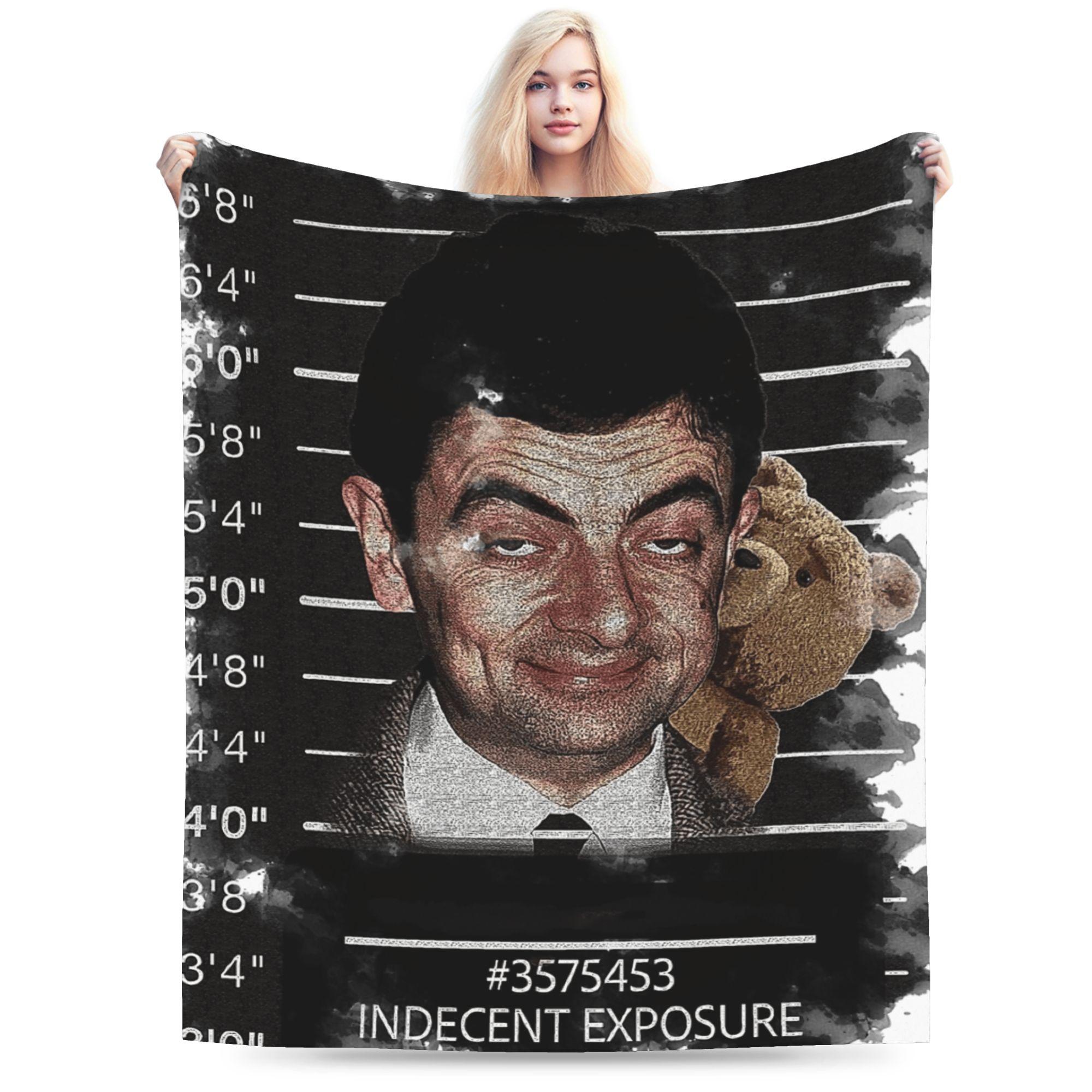 

M-Mr Beans Warm Soft Blankets Child Plush Bedding Throws Pattern Home Decor Flannel Bedspread Sofa Bed Cover 75cmx90cm