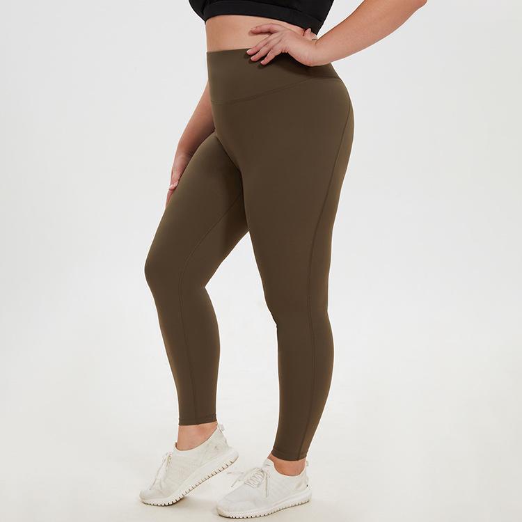 Kadın Büyük Beden Avrupa/Amerikan Yoga Pantolonu - Şeftali Kalça, Fitness ve Koşu Tayt Leggings