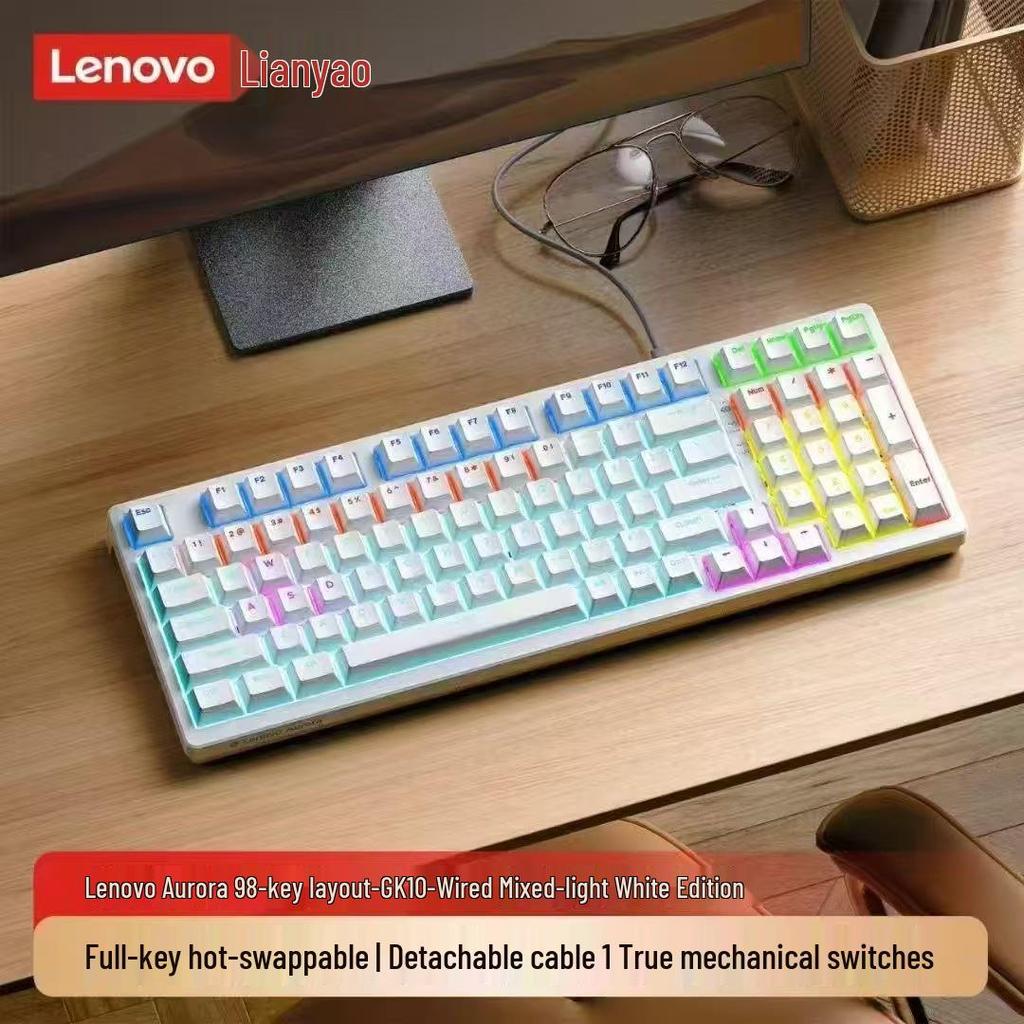 Aurora GK10 Two-Tone 98-Key Mechanical Hot-Swappable Backlit Esports Keyboard (Three-Mode, Wired/Wireless, Rechargeable)